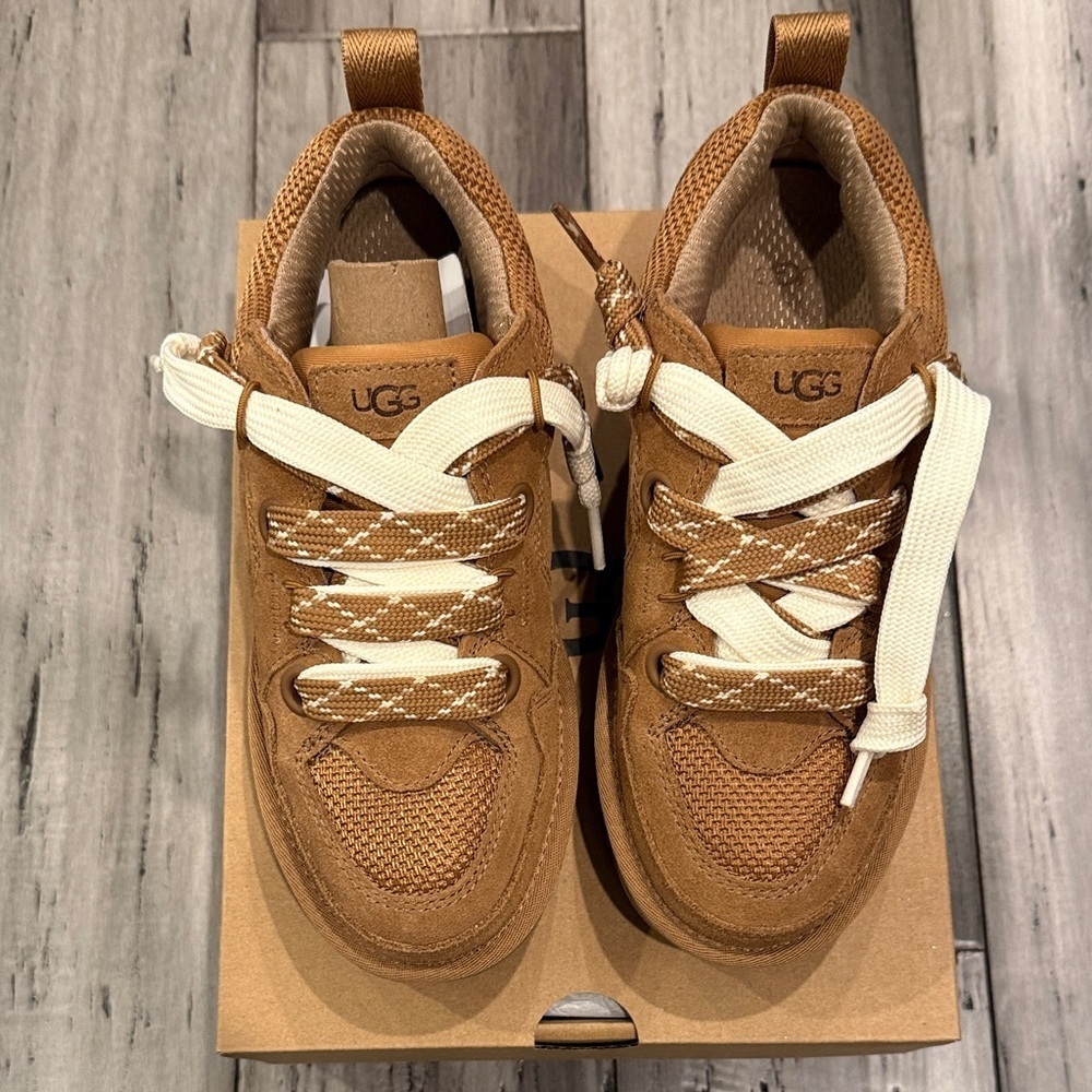 UGG Tan Sneakers with Cream Laces - Picture 1 of 7
